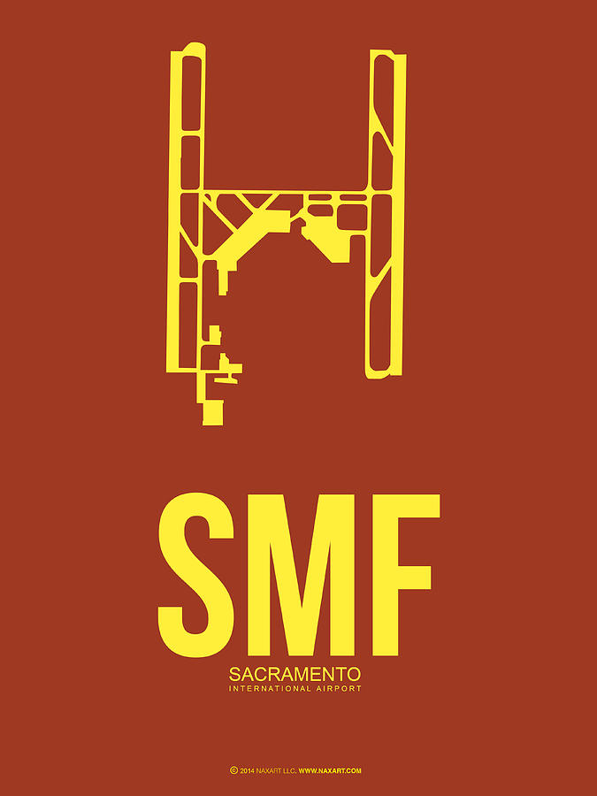 Sacramento Digital Art - SMF Sacramento Airport Poster 1 by Naxart Studio