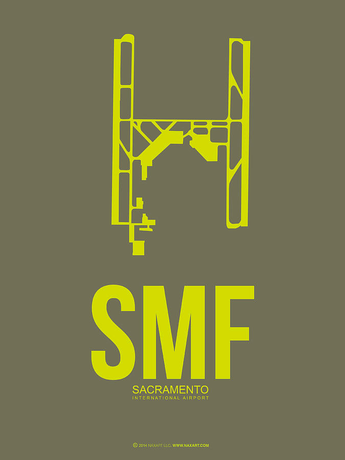 Sacramento Digital Art - SMF Sacramento Airport Poster 3 by Naxart Studio