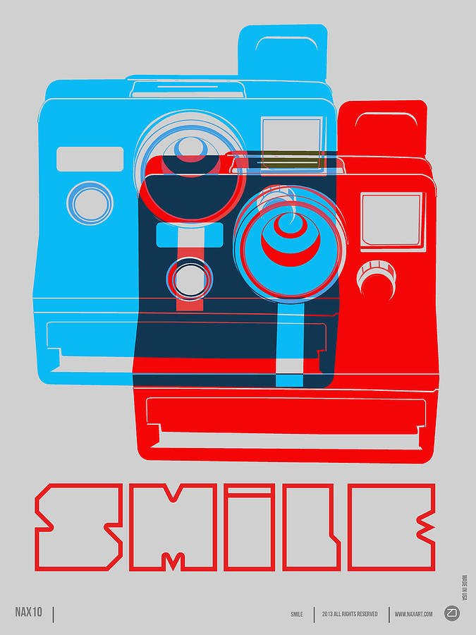 Typography Digital Art - Smile Polaroid Poster by Naxart Studio