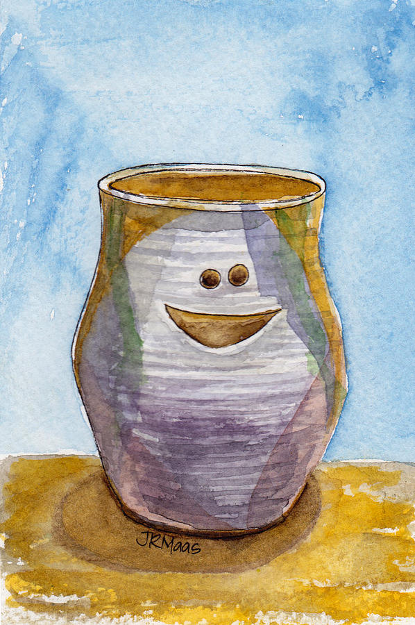 Smiley Faced Egg Separator Painting by Julie Maas