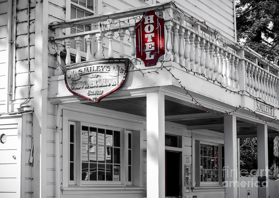Sign Photograph - Smileys Saloon - Bolinas by Amy Fearn