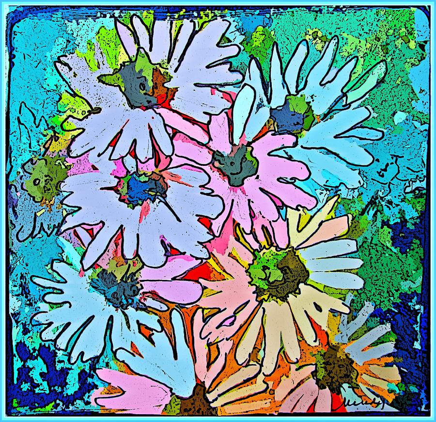 Smiling Daisies Painting by Mindy Newman
