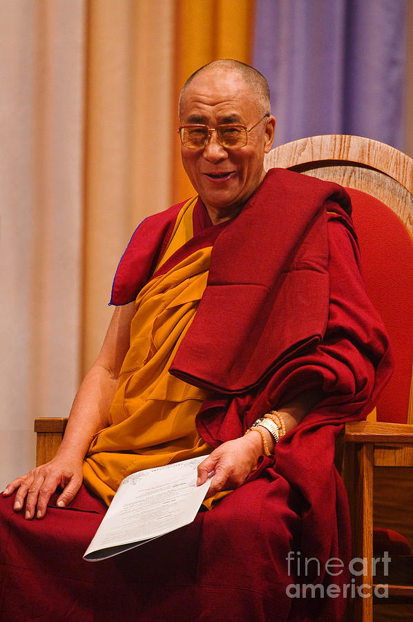 Tibet Photograph - Smiling Dalai Lama by Craig Lovell