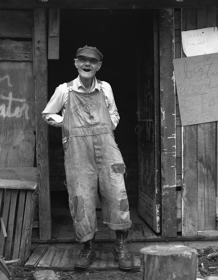 Smilling Old Man In Overalls Photograph by Timothy McAfee