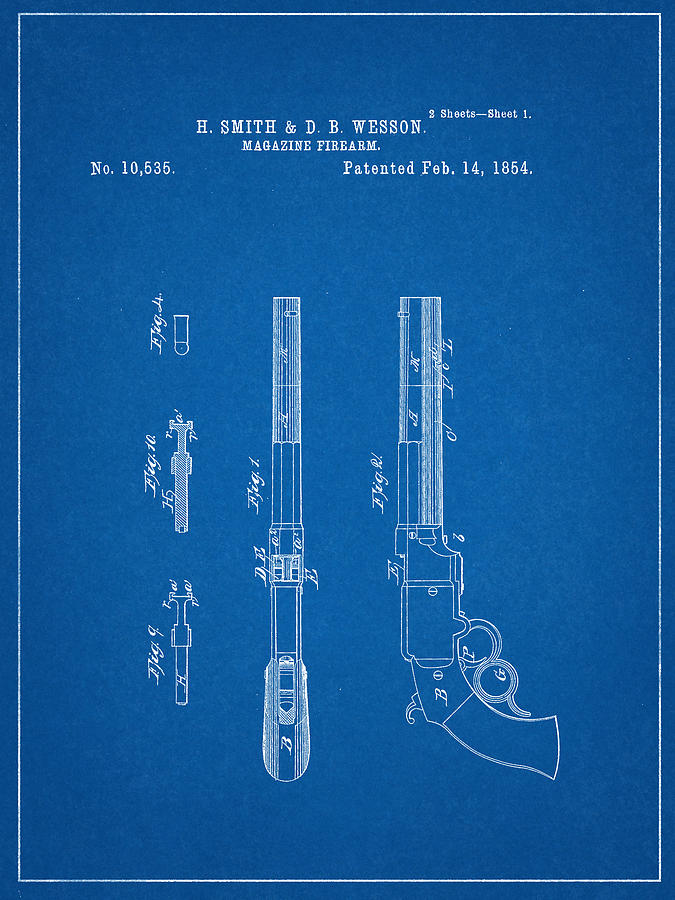 Smith and Wesson Patent Digital Art by Decorative Arts - Fine Art America