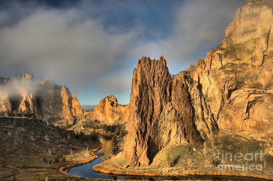 Smith Rock Foggy Morning Photograph by Adam Jewell