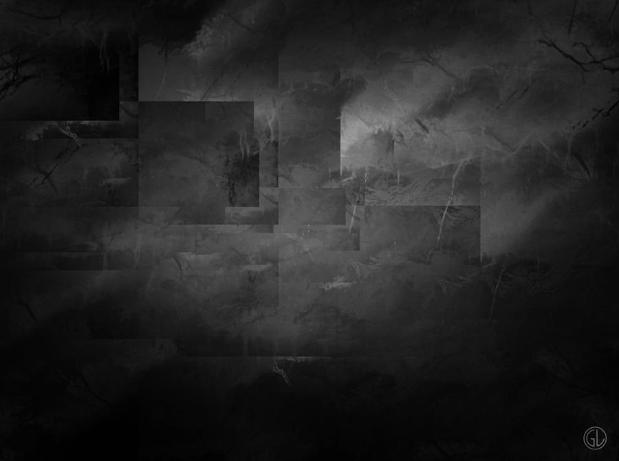 Abstract Digital Art - Smog  black and white by Gun Legler
