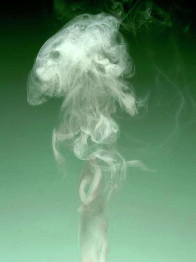 Smoke Against Green Background Photograph by Steven Puetzer