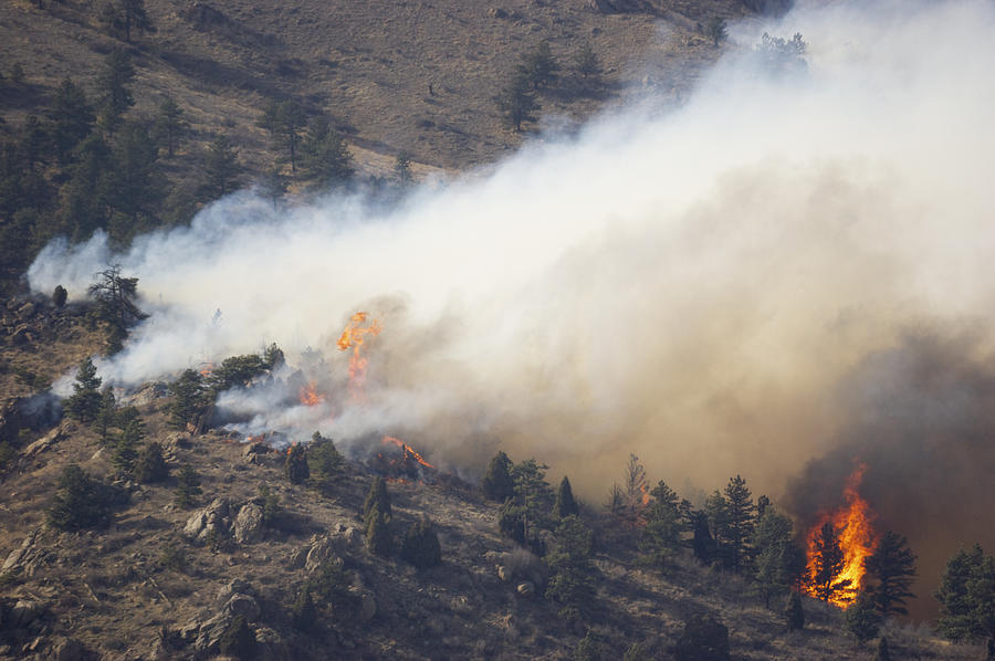 Smoke And Flame From A Wildland Fire Photograph By Jon Van De Grift