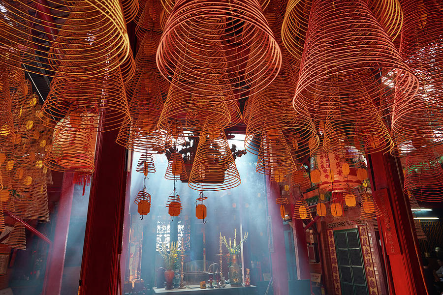 Asia Photograph - Smoke And Incense Coils, Inside Ong by David Wall