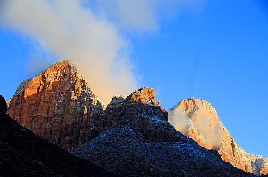Zion National Park Photograph - Smoke and Morning Fire by John Langdon