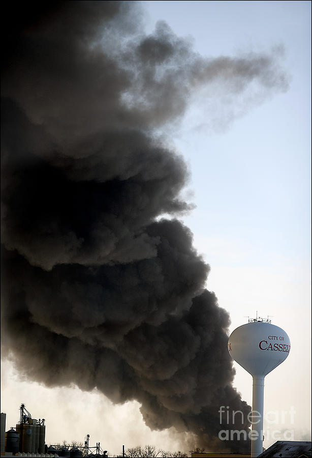 Transportation Photograph - Smoke Over Casselton by Bruce Crummy
