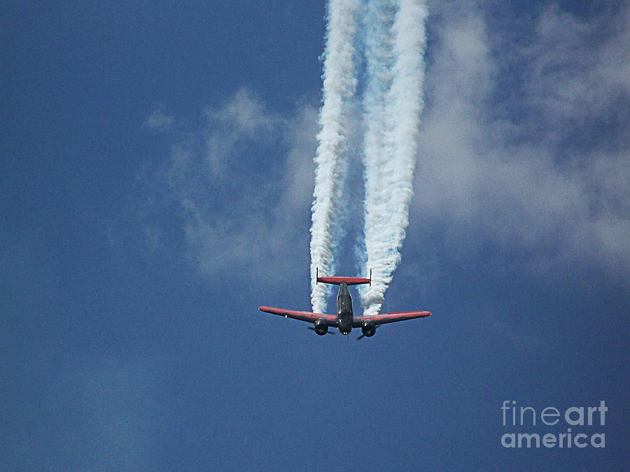 Airplane Photograph - Smoke Trail by Hilton Barlow