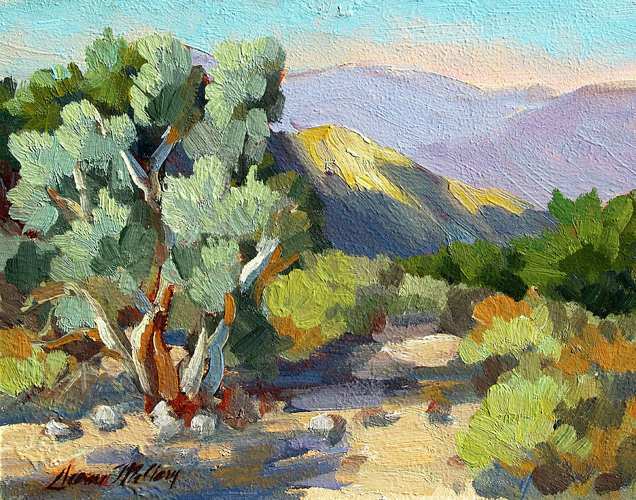 Smoke Trees At Thousand Palms Painting by Diane McClary