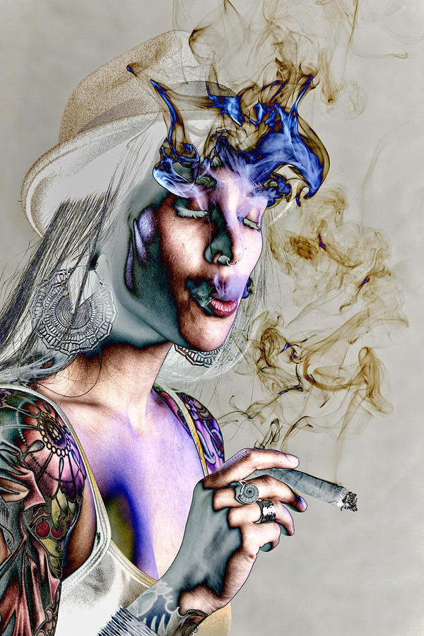 Portrait Photograph - Smoker 2 by Christian Heeb