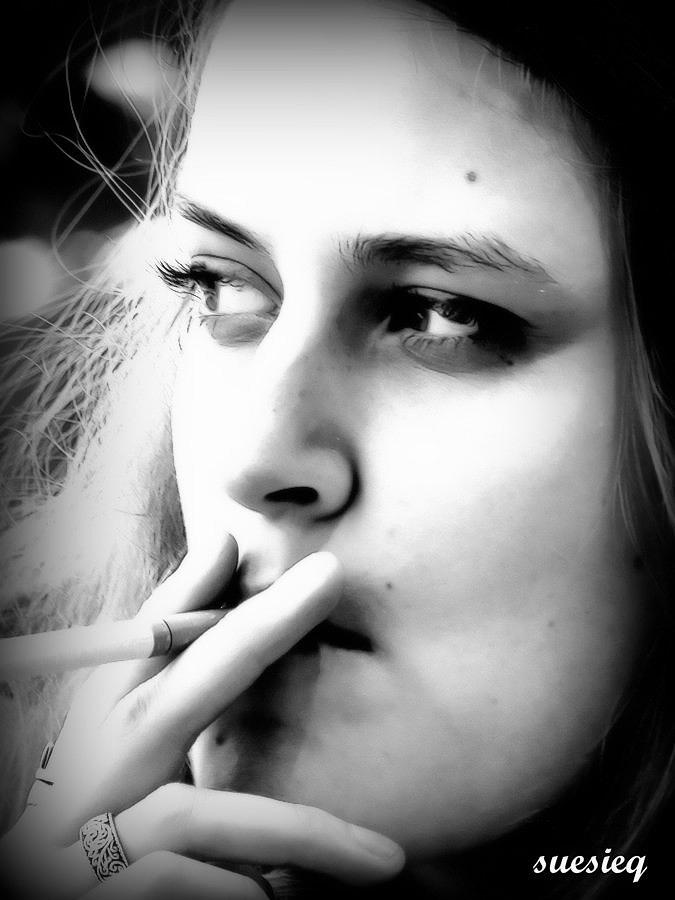 Portrait Photograph - Smoker by Sue Rosen