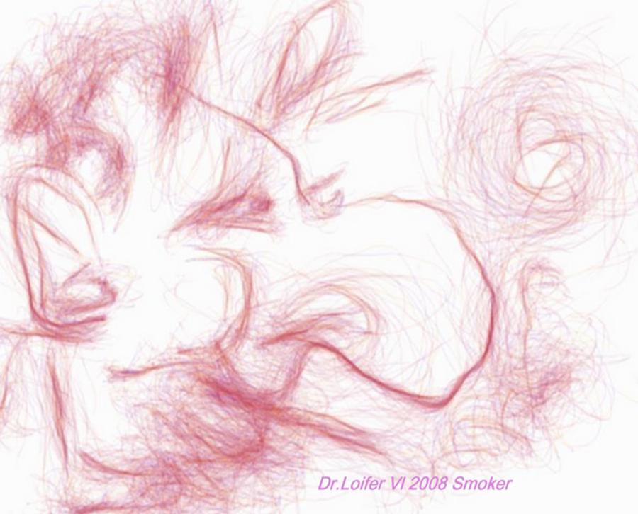 Smoker.Caricature Digital Art by Dr Loifer Vladimir