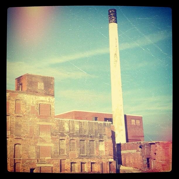 Vintage Photograph - #smokestack At An #old #mill Near The by Deana Graham