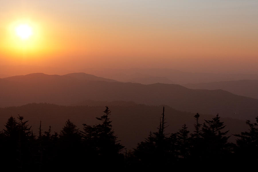 Smokey Mountain sunset Photograph by Mike Lanzetta