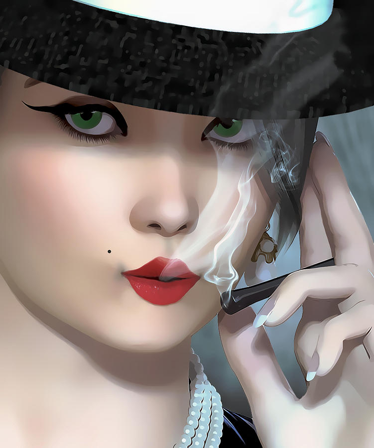 Fantasy Digital Art - Smokin-1 by Nina Bradica