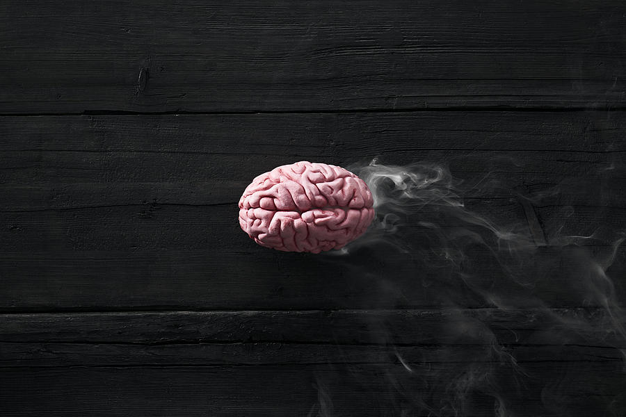 Smoking brain, burnout Photograph by Westend61