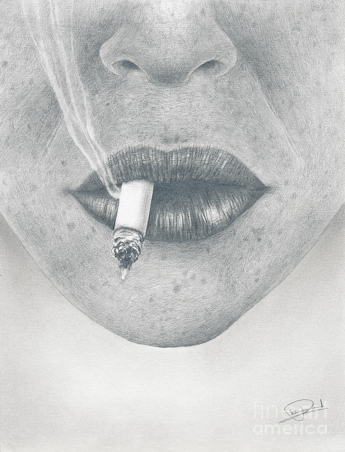 lips smoking drawing