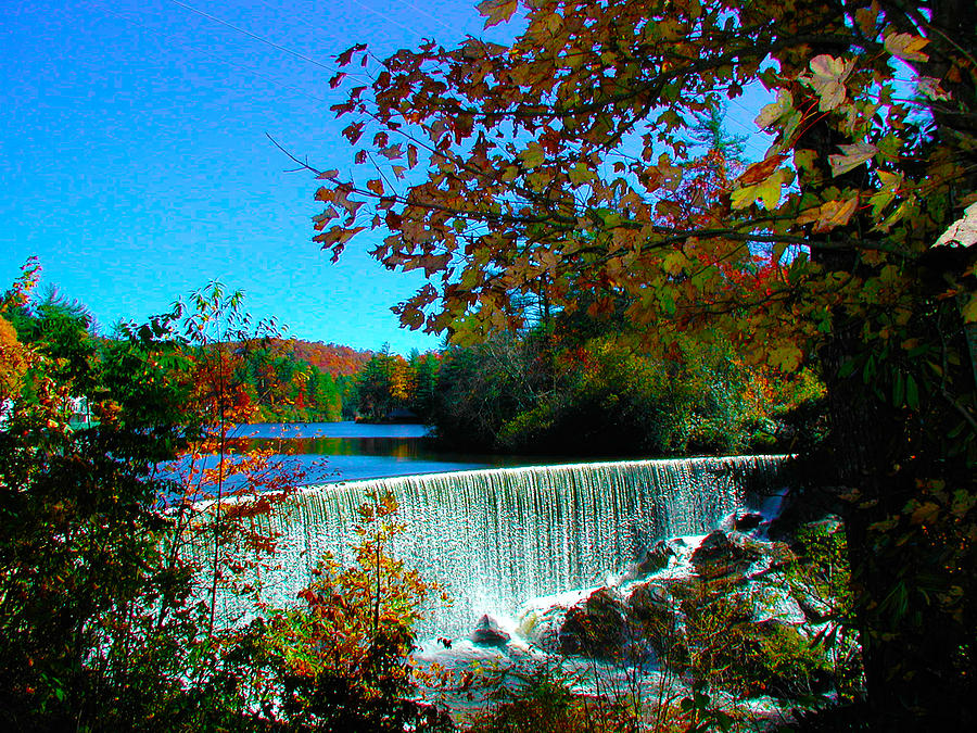 Smoky Mtn.Lake with Falls Photograph by Deb Jazi Raulerson - Fine Art ...