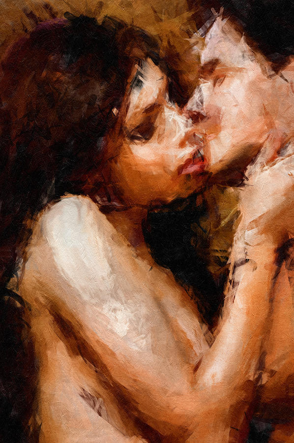 Nude Painting - Smooch - Abstract Realism by Georgiana Romanovna