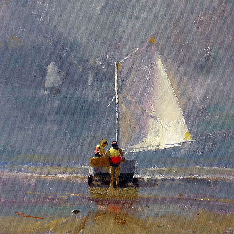 Beach Painting - Smooth Sailing by Richard Robinson