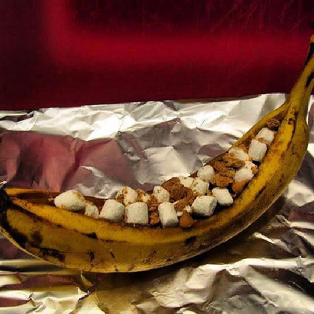Banana Photograph - Smores Banana Boat #snack #bananas by Brandon Fisher