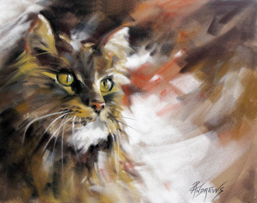 Smudge The Cat Painting by Rae Andrews