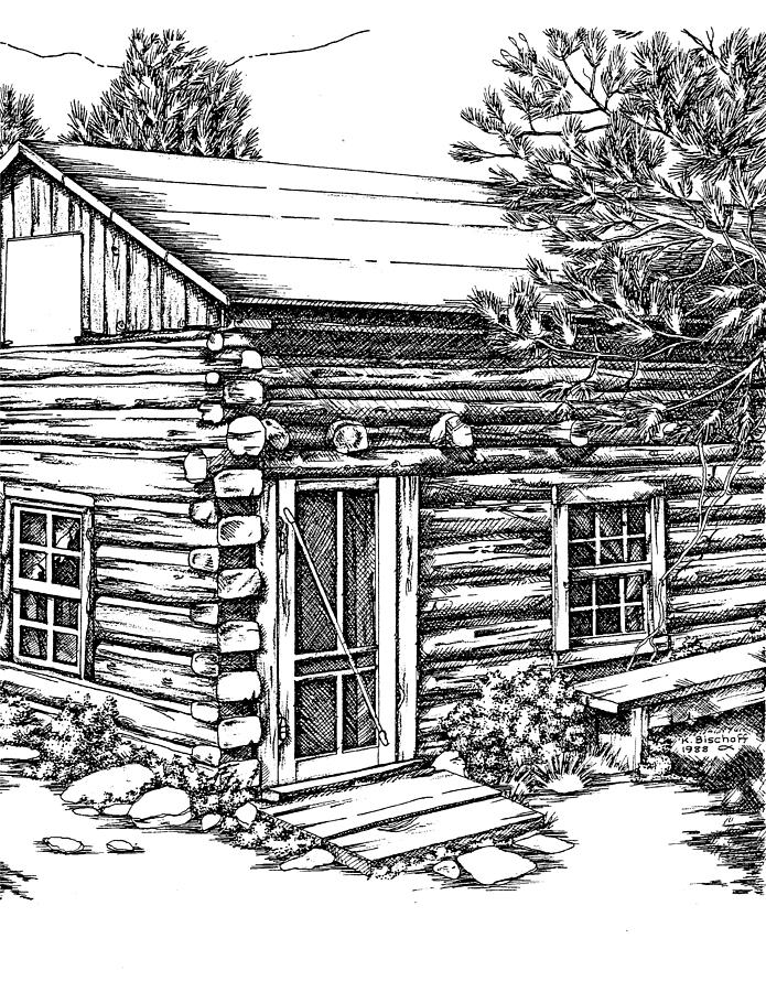 Smuggler Mine Cabin Drawing by Kathleen Bischoff | Pixels