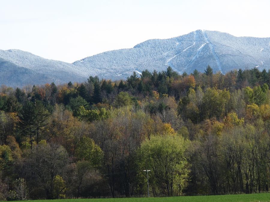 Tree Photograph - Smugglers Notch from Cambridge Vermont by Barbara McDevitt