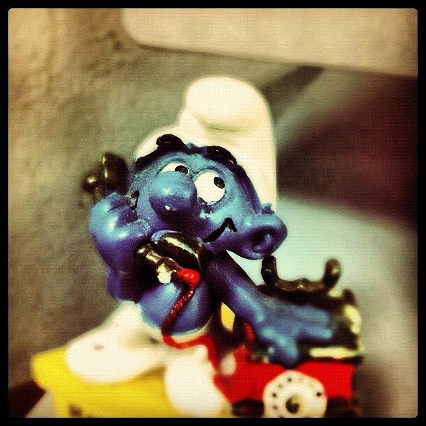 Toy Photograph - #smurfin #smurf #blue #phone #toy #nyc by Shawn Who