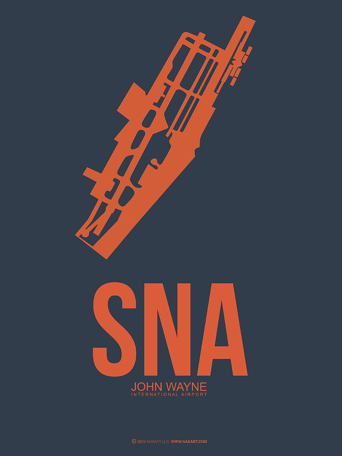 Los Angeles Digital Art - SNA Orange County Airport Poster 1 by Naxart Studio