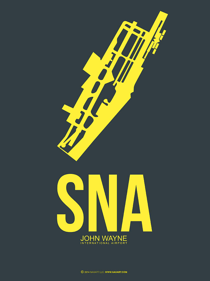 Los Angeles Digital Art - SNA Orange County Airport Poster 3 by Naxart Studio