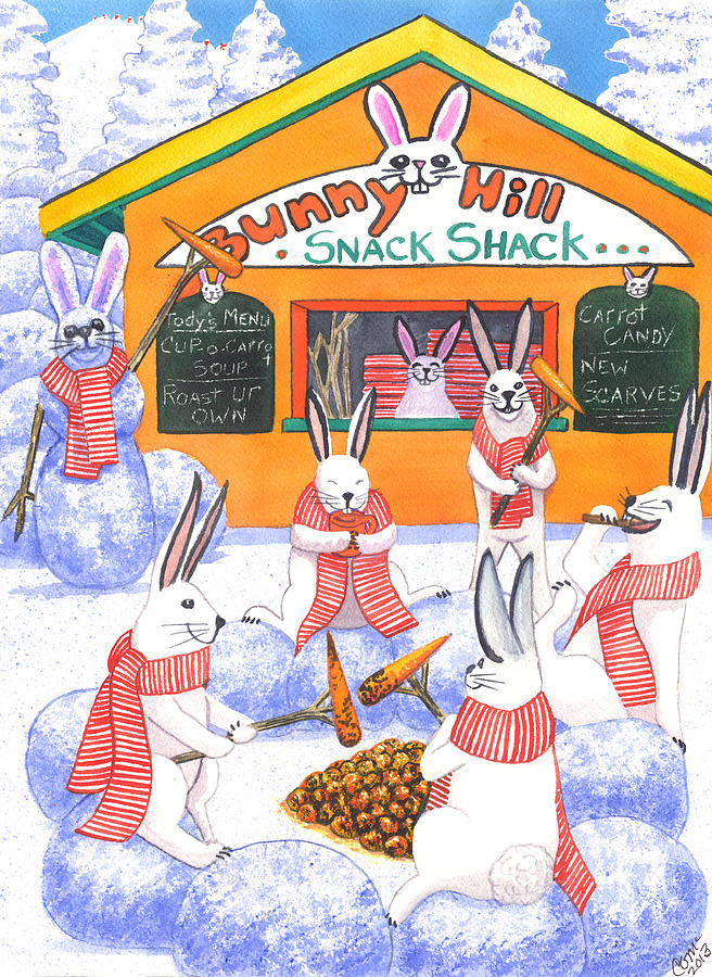 Rabbit Painting - Snack Shack by Catherine G McElroy