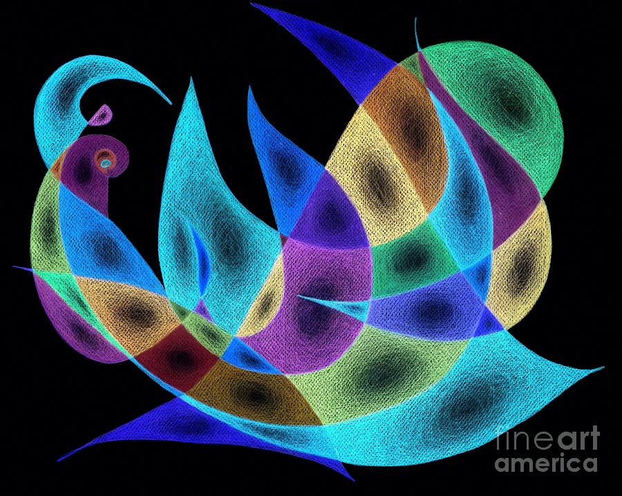 Abstract Painting - Snail Inverted Colors by Tatyana Zverinskaya