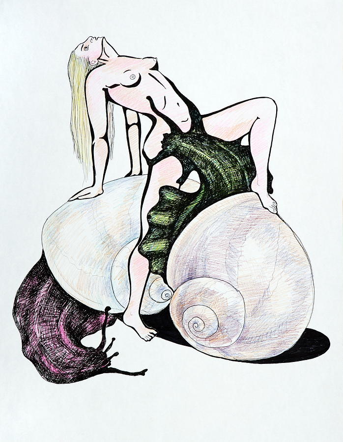 Snails  Drawing by Yelena Tylkina