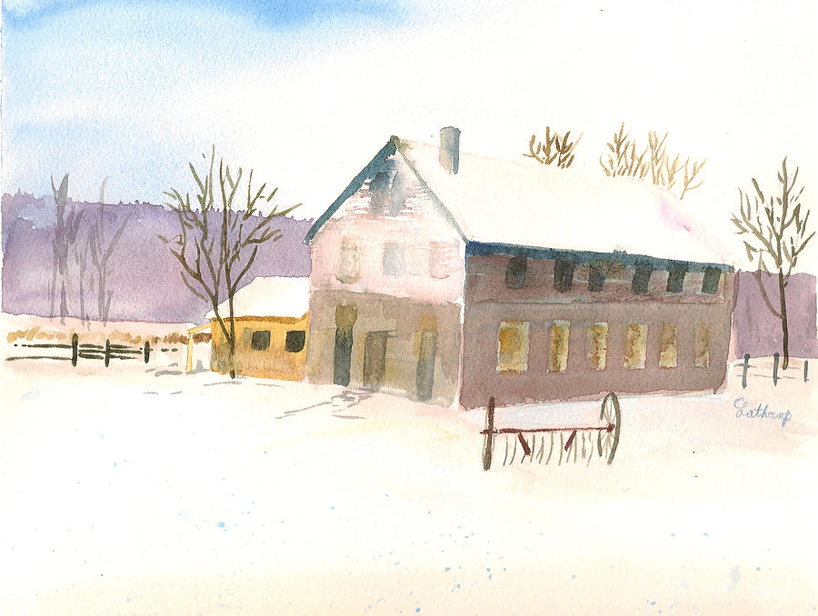 Snake Creek Farm Barn Painting by Christine Lathrop