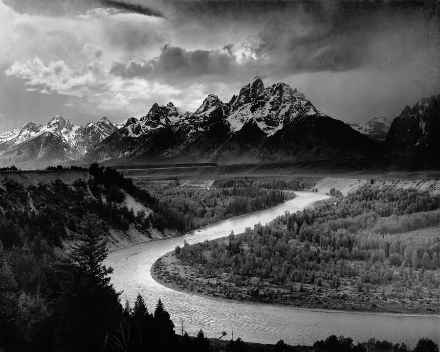 Vintage Photograph - Snake River in the Tetons - 1930s by Mountain Dreams