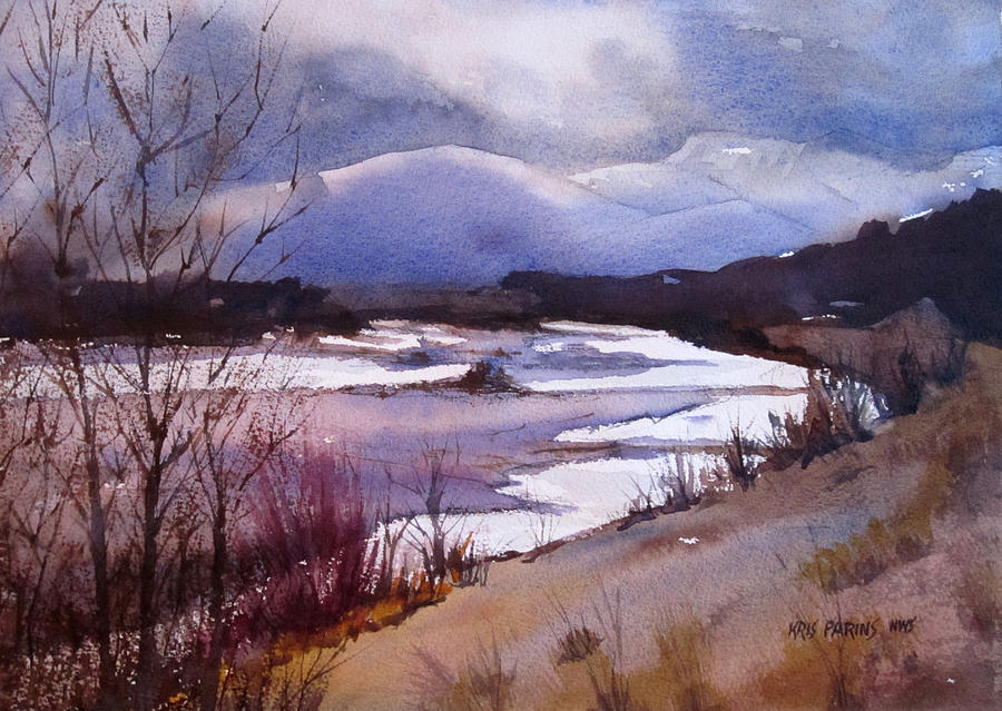 Winter Painting - Snake River Looking South by Kris Parins