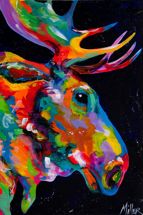 Moose Painting - Snake River Moose by Tracy Miller