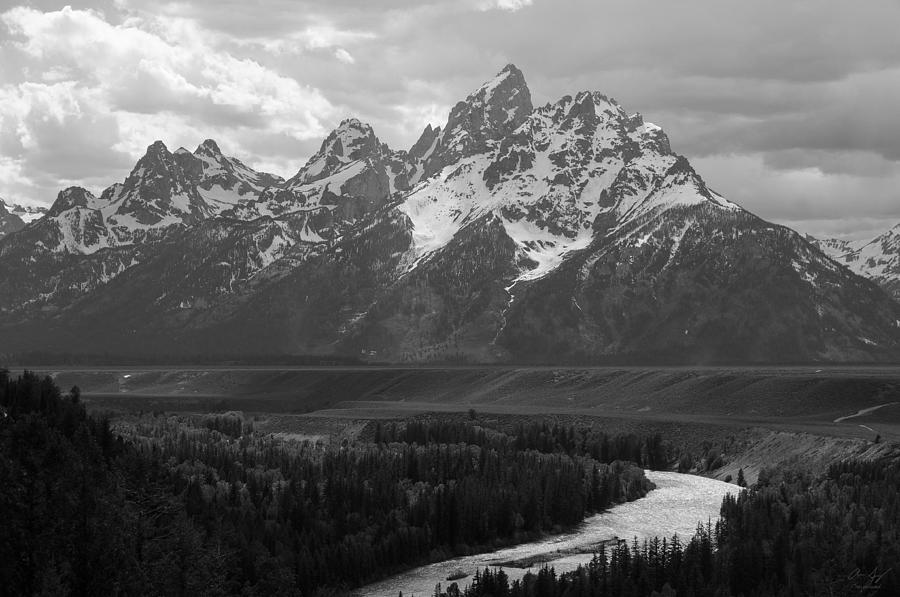 Snake River Overlook - Black and White Photograph by Aaron Spong