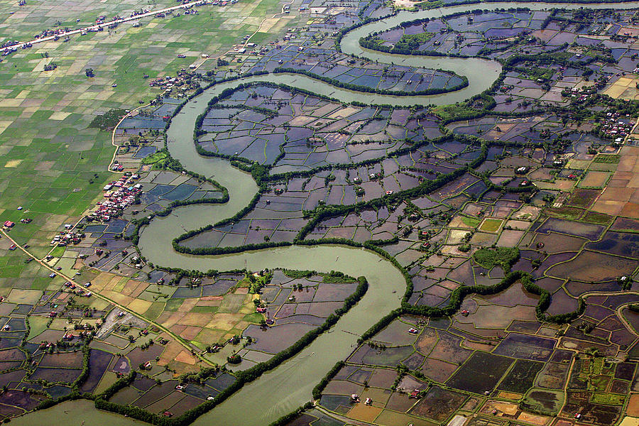 Snaking River And Rice Paddies Photograph by Photography By Mangiwau
