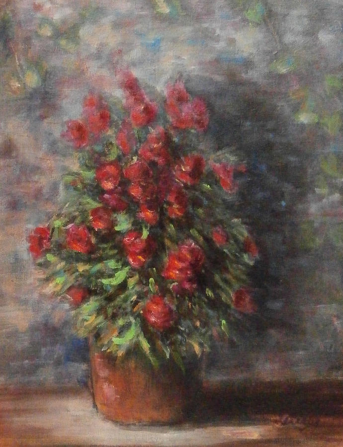 Snapdragons Painting by Katalin Luczay