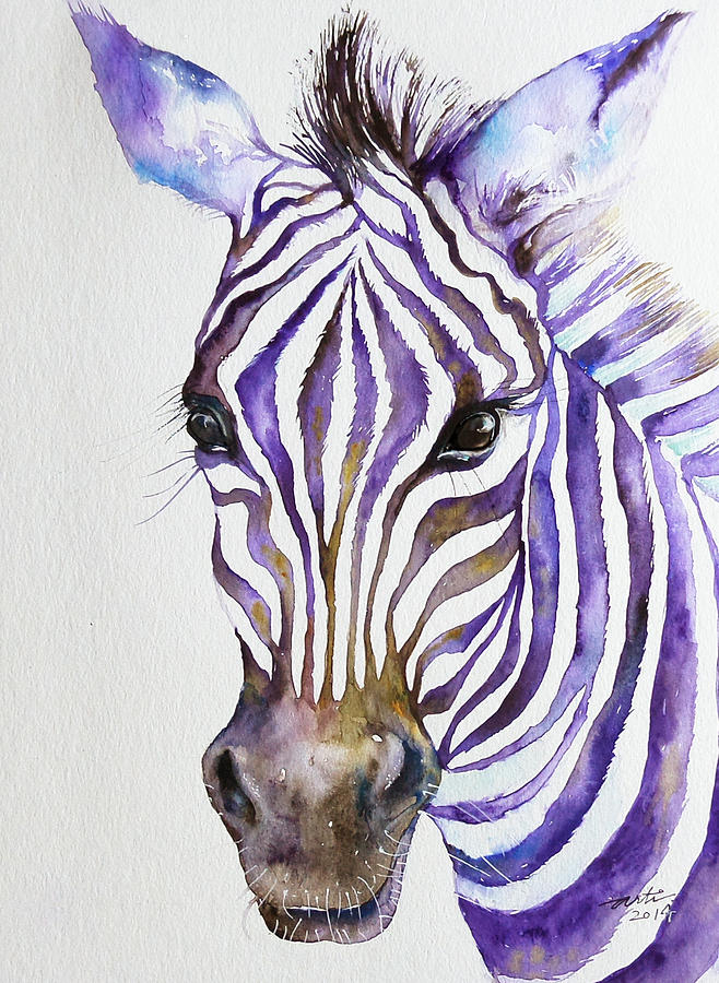 Snazzy_ Purple Stripes Painting by Arti Chauhan