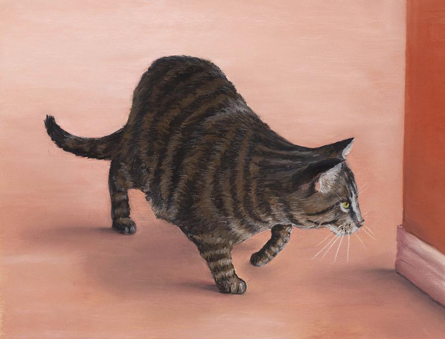 Cat Painting - Sneaky by Anastasiya Malakhova