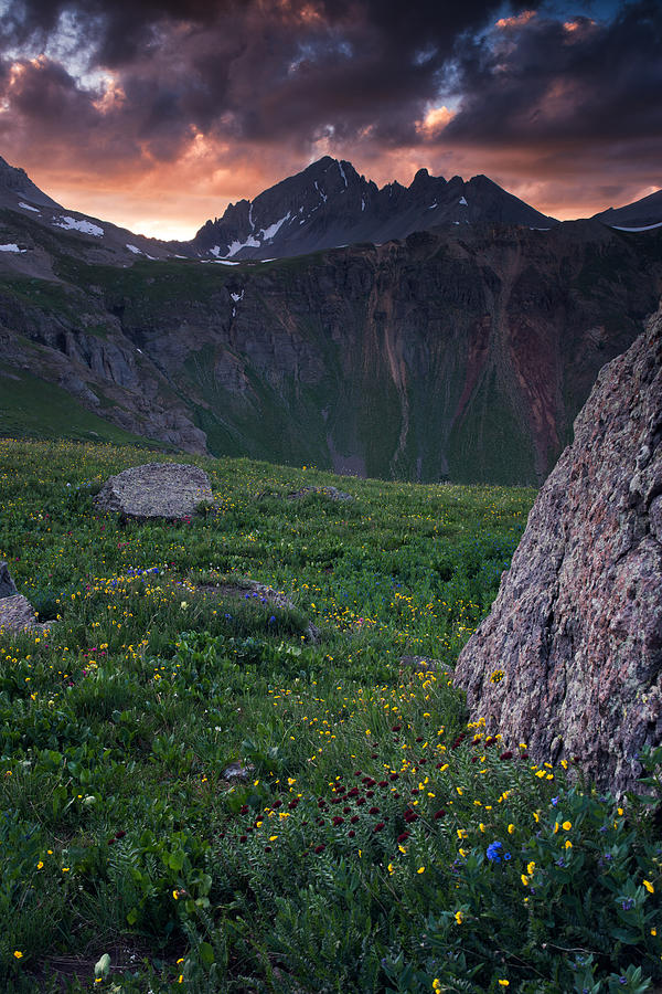 Sneffels Sunset On Kings Crown Photograph