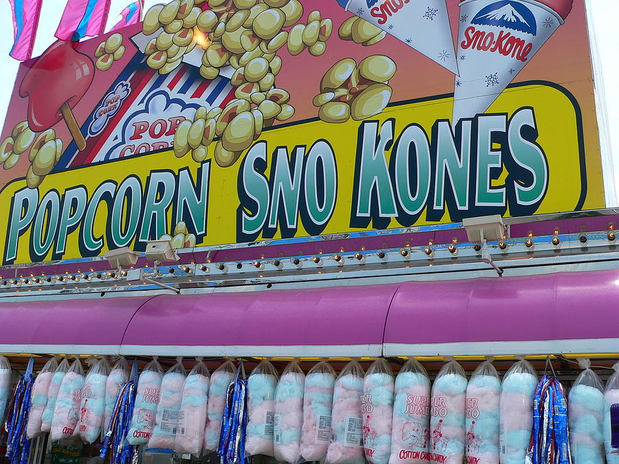 Sno Kones Carnival Signs Photograph by Jeff Lowe